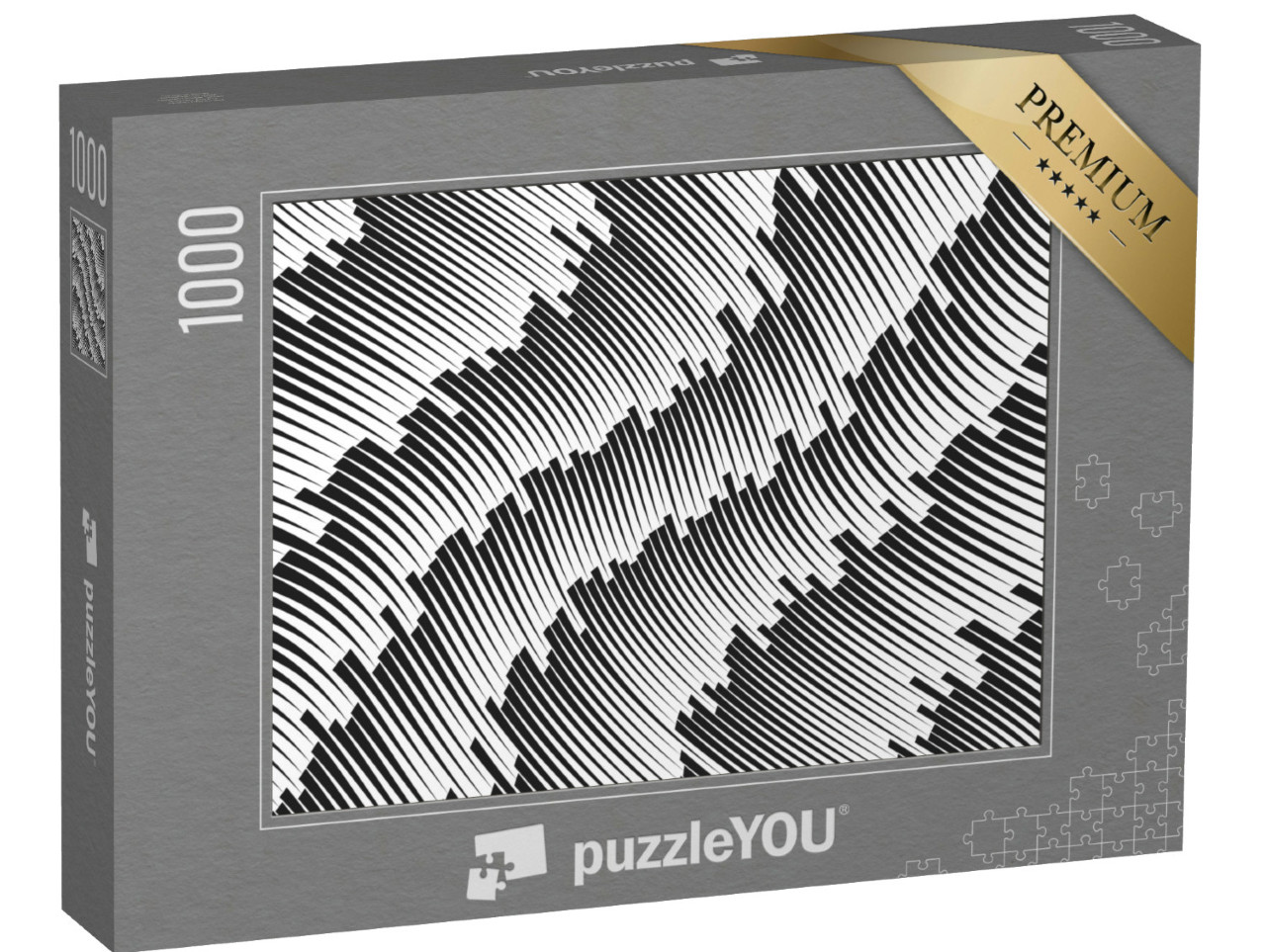 Puzzle 1000 pezzi „Motivo monocromatico nello stile di un'illusione ottica“