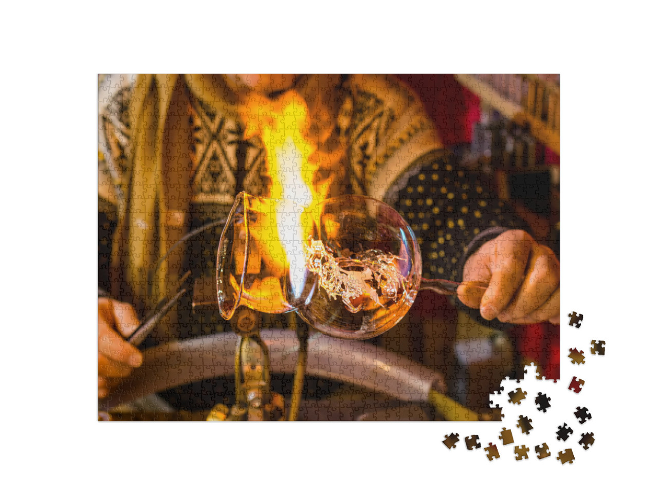 Puzzle 1000 pezzi „La produzione di decorazioni natalizie in vetro“