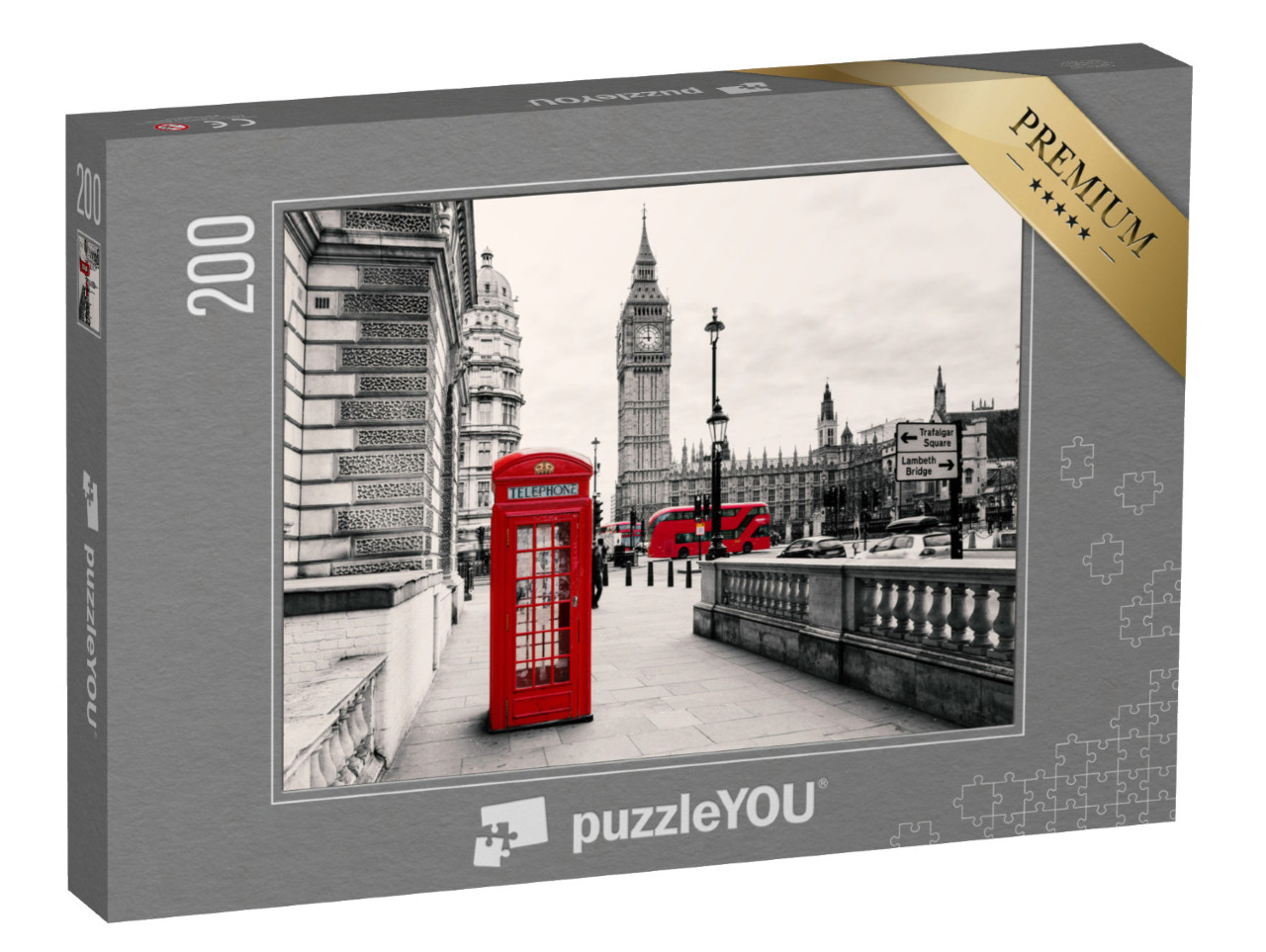 Puzzle 200 pezzi „Cabina telefonica rossa: simbolo di Londra, Inghilterra“