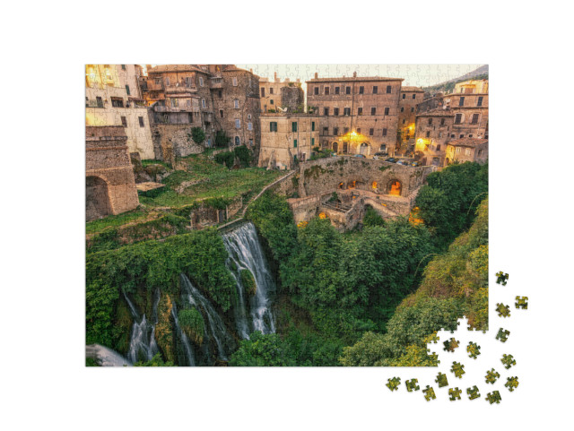 Puzzle 1000 pezzi „Tivoli, Villa Gregoriana a L'ora della sera“