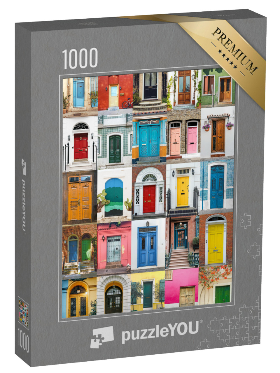 Puzzle 1000 pezzi „Collezione colorata di porte d'ingresso provenienti da tutto il mondo“