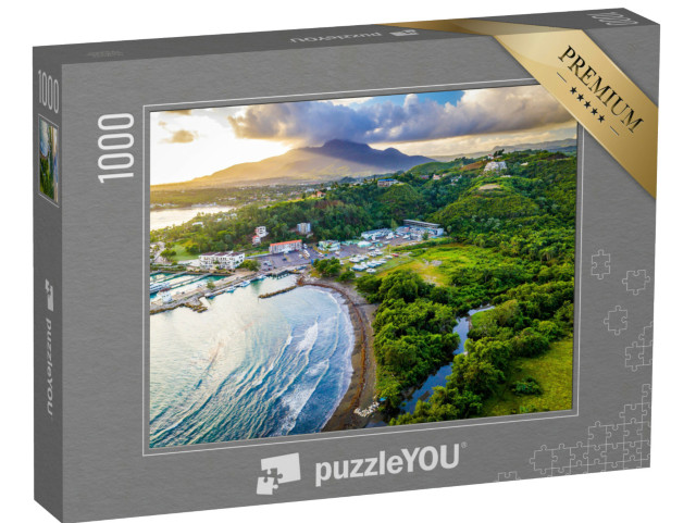 Puzzle 1000 pezzi „Vista aerea di un porto turistico a Puerto Plata, Repubblica Dominicana“