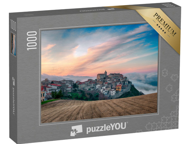 Puzzle 1000 pezzi „Vista del borgo di Lentella, Chieti, Italia“