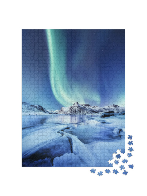 Puzzle 1000 pezzi „Aurora boreale, Isole Lofoten, Norvegia“