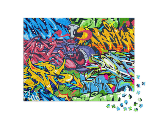 Puzzle 1000 pezzi „Graffiti astratti colorati di arte di strada“
