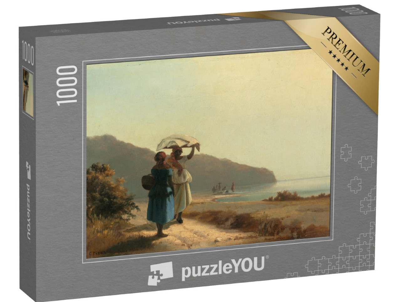 Puzzle 1000 pezzi „Camille Pissarro - Due donne che parlano in riva al mare, San Tommaso“