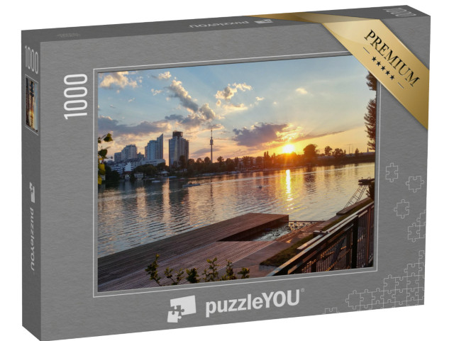 Puzzle 1000 pezzi „Il Vecchio Danubio al tramonto, Vienna“