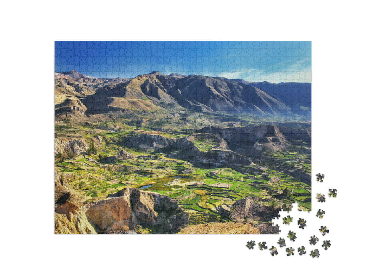 Puzzle 1000 pezzi „Terrazze a gradoni nel Canyon del Colca in Perù: 3279 metri di profondità“