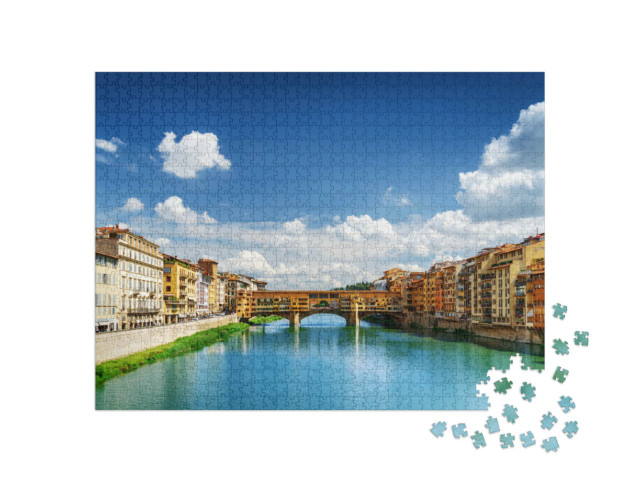 Puzzle 1000 pezzi „Ponte Vecchio sul fiume Arno a Firenze, Toscana, Italia“
