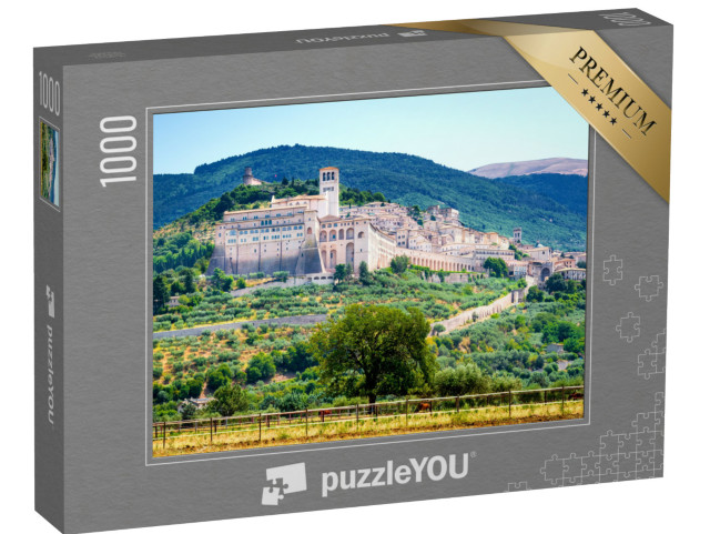 Puzzle 1000 pezzi „Assisi in Umbria con la cattedrale e il castello“