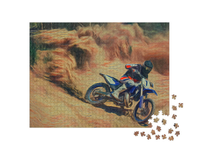 Puzzle 1000 pezzi „nello stile di Edvard Munch, L'urlo - Motocross - Puzzle-Collection Artisti & Dipinti“