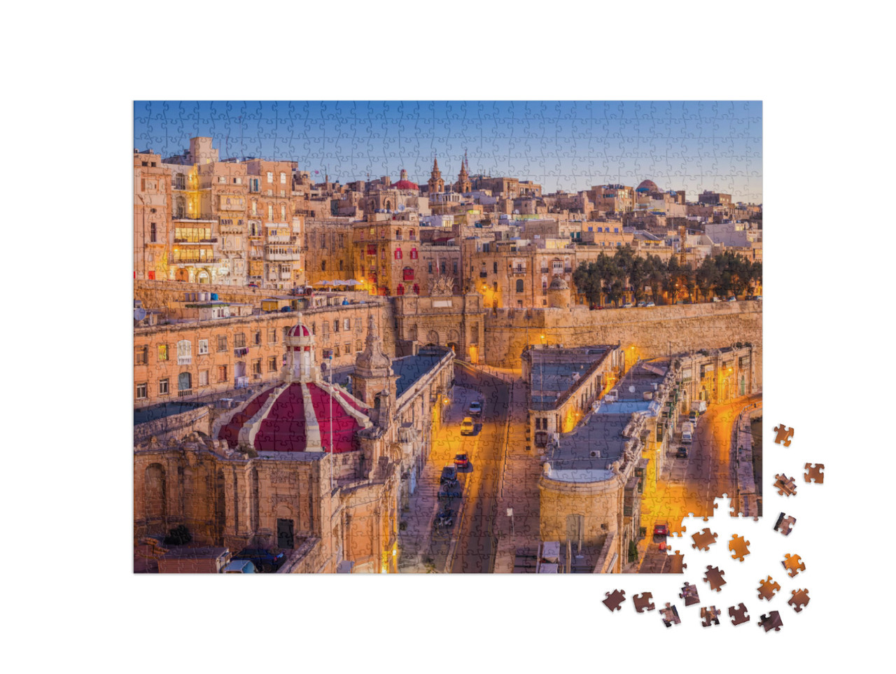 Puzzle 1000 pezzi „Malta: la capitale La Valletta all'alba“