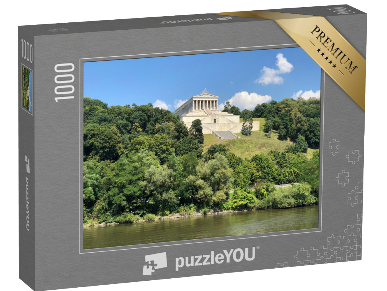 Puzzle 1000 pezzi „Walhalla: Sala della Fama sopra il Danubio, Ratisbona“