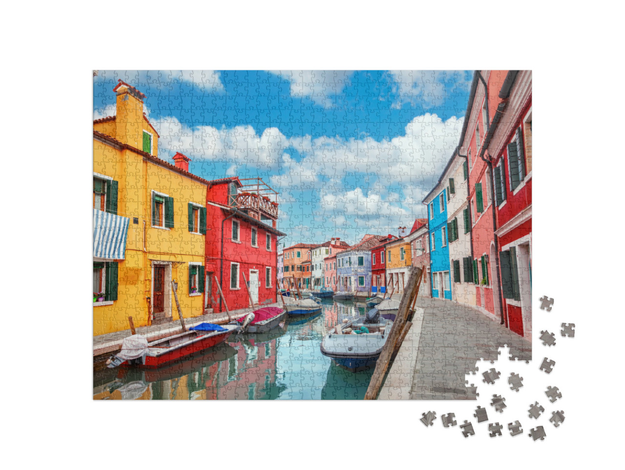 Puzzle 1000 pezzi „Case colorate a Burano, Venezia, Italia“