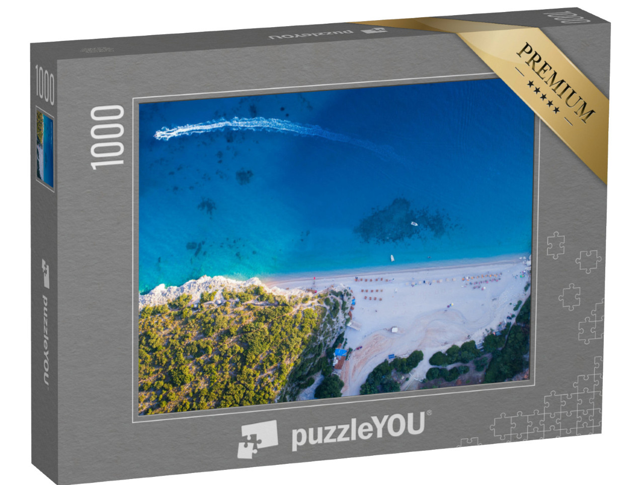 Puzzle 1000 pezzi „La bella spiaggia di Gjipe, nel sud dell'Albania“