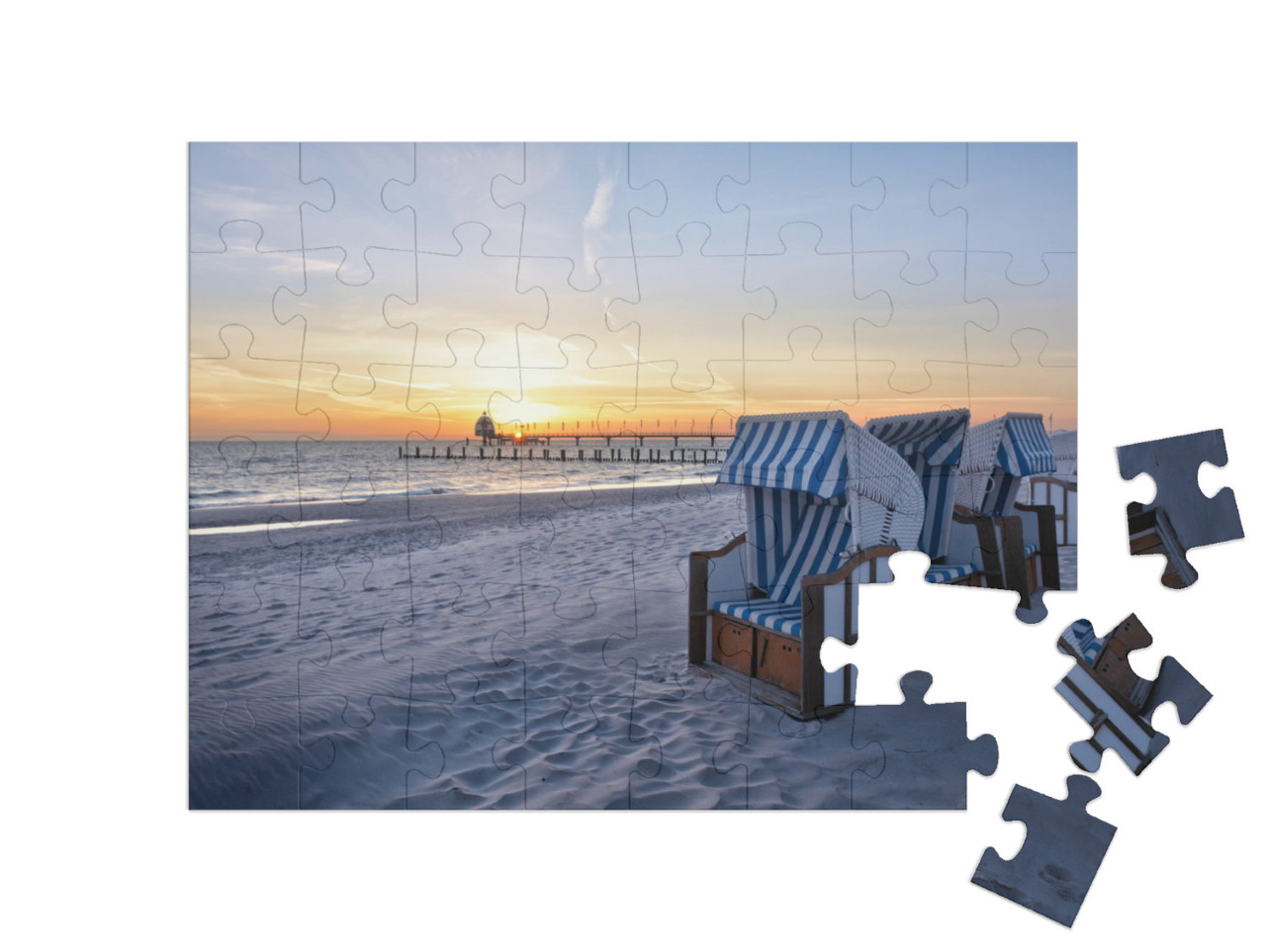 Puzzle 48 pezzi „Spiaggia della località balneare baltica di Zingst“