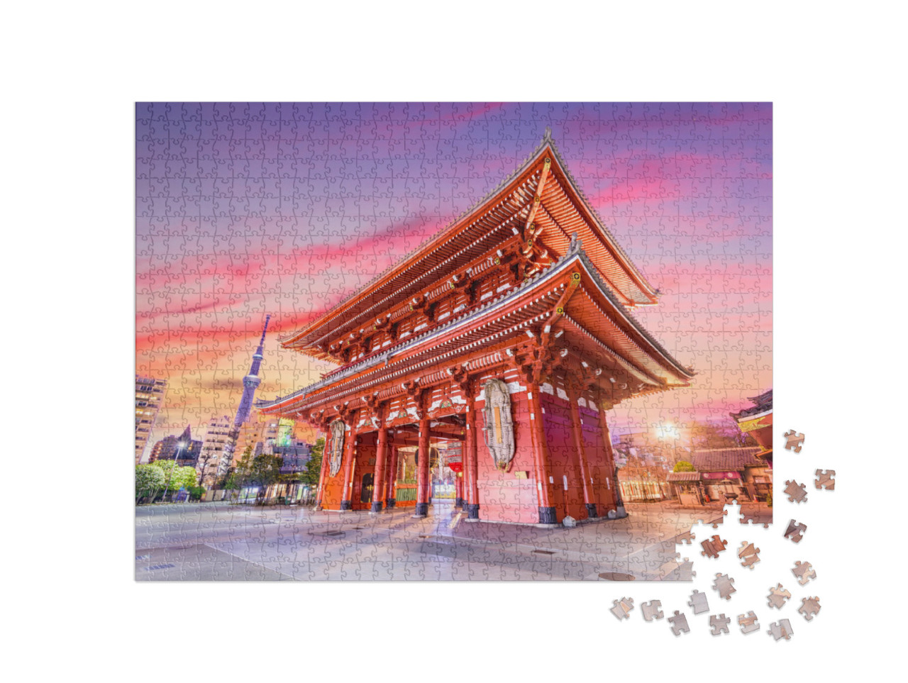 Puzzle 1000 pezzi „Porta del tempio a Tokyo, Giappone“