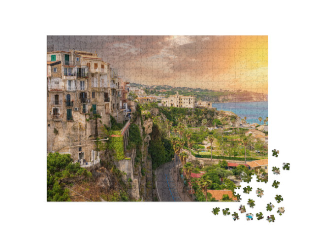 Puzzle 1000 pezzi „Vista del bellissimo paesino di Tropea in Calabria, Italia.“