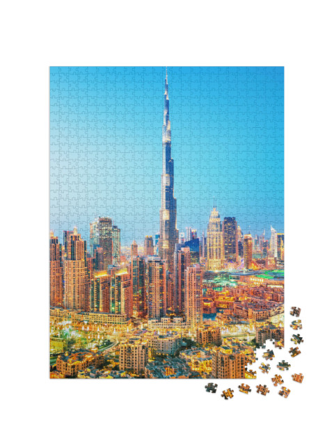 Puzzle 1000 pezzi „Lo skyline di Dubai con il Burj Khalifa“