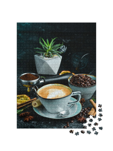 Puzzle 1000 pezzi „Cappuccino appena fatto con latte art“