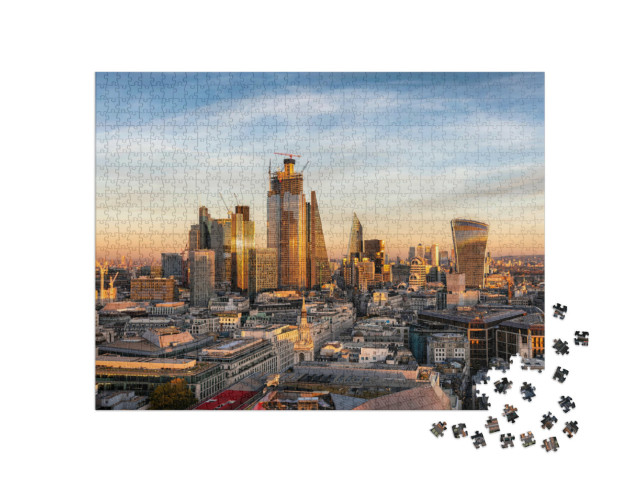 Puzzle 1000 pezzi „Tramonto sullo skyline della City di Londra, Inghilterra“