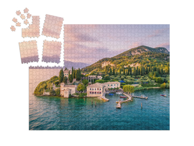 SMART SORTED® | Puzzle 1000 pezzi „Punta San Vigilio sul Lago di Garda, Italia“