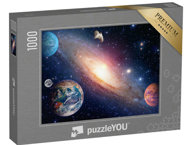 Puzzle 1000 pezzi „Terra, luna, spazio e sistema solare“