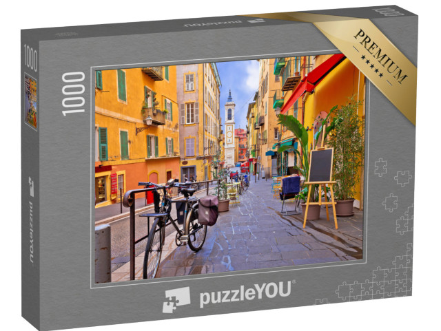 Puzzle 1000 pezzi „Strade colorate: Architettura di Nizza, Francia“