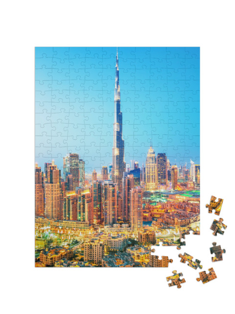 Puzzle 200 pezzi „Lo skyline di Dubai con il Burj Khalifa“