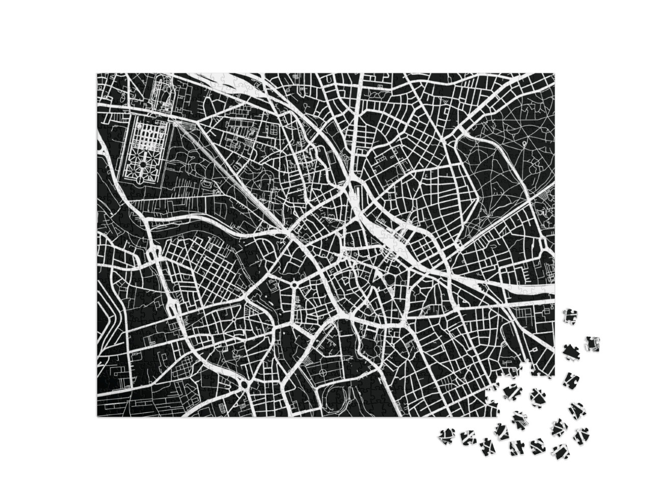 Puzzle 1000 pezzi „Mappa vettoriale della città di Hannover, Germania“