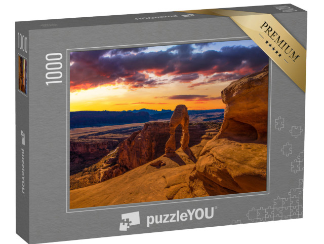 Puzzle 1000 pezzi „Tramonto unico nel Parco Nazionale di Arches nello Utah“