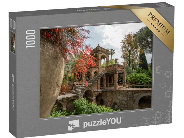 Puzzle 1000 pezzi „Taormina, Italia - 19 giugno 2024: Municipio di Taormina. Giardino pubblico di Taormina.“