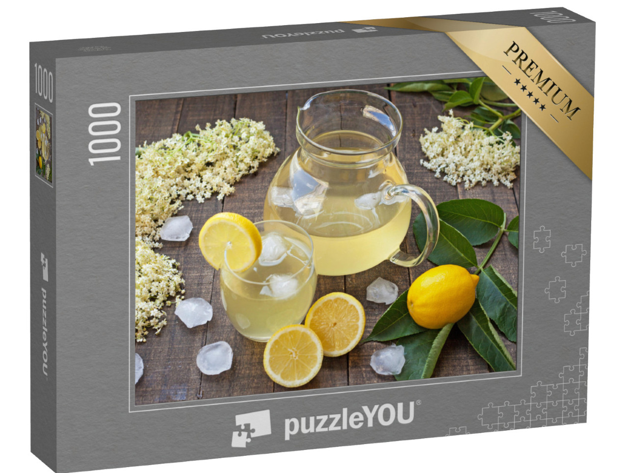 Puzzle 1000 pezzi „Cocktail rinfrescante con fiori di sambuco e limone“