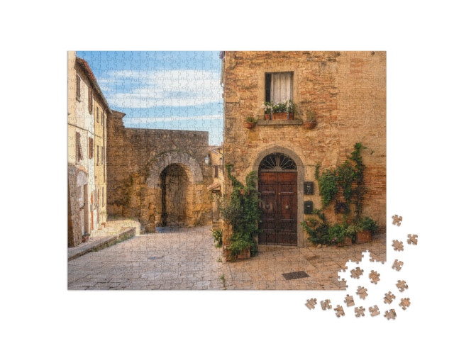 Puzzle 1000 pezzi „Scorcio panoramico della meravigliosa città di Volterra, in provincia di Pisa, Toscana, Italia.“