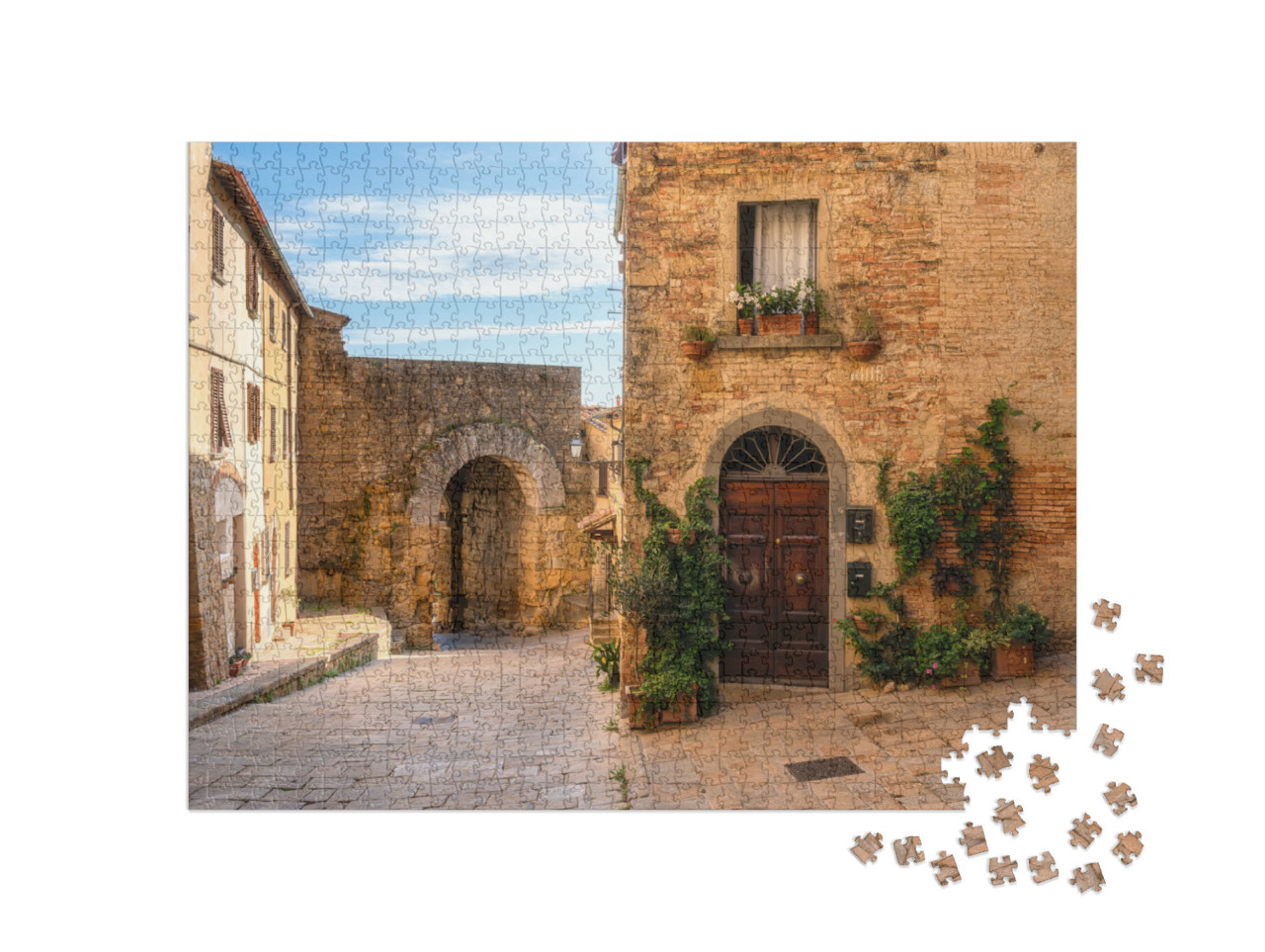 Puzzle 1000 pezzi „Scorcio panoramico della meravigliosa città di Volterra, in provincia di Pisa, Toscana, Italia.“