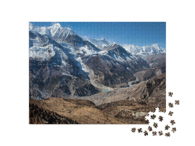 Puzzle 1000 pezzi „Sentiero circolare dell'Annapurna, sentiero per il lago di ghiaccio“