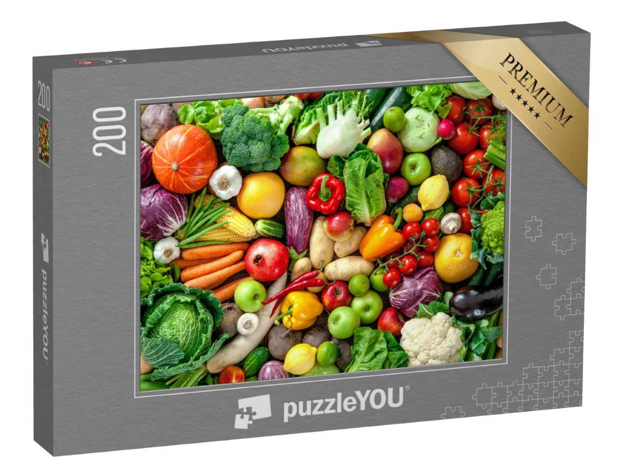 Puzzle 200 pezzi „Assortimento di frutta e verdura fresca“