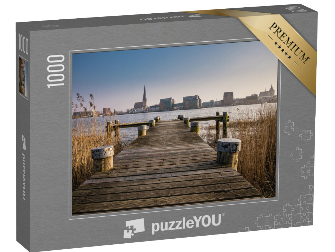 Puzzle 1000 pezzi „Vista della città anseatica di Rostock“