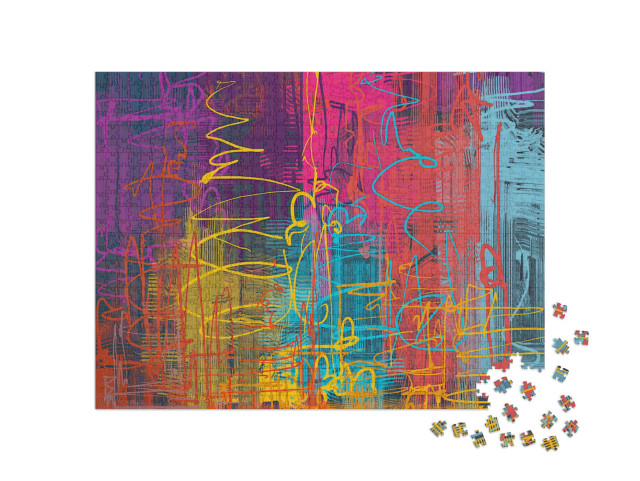 Puzzle 1000 pezzi „Pennellate su tela: l'arte digitale moderna“