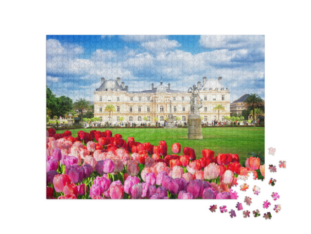 Puzzle 1000 pezzi „Parigi: panorama dal Giardino del Lussemburgo“