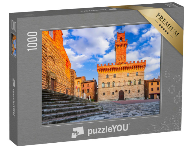 Puzzle 1000 pezzi „Montepulciano, Italia. Bella veduta del paesaggio urbano su Piazza Grande e sul Municipio“