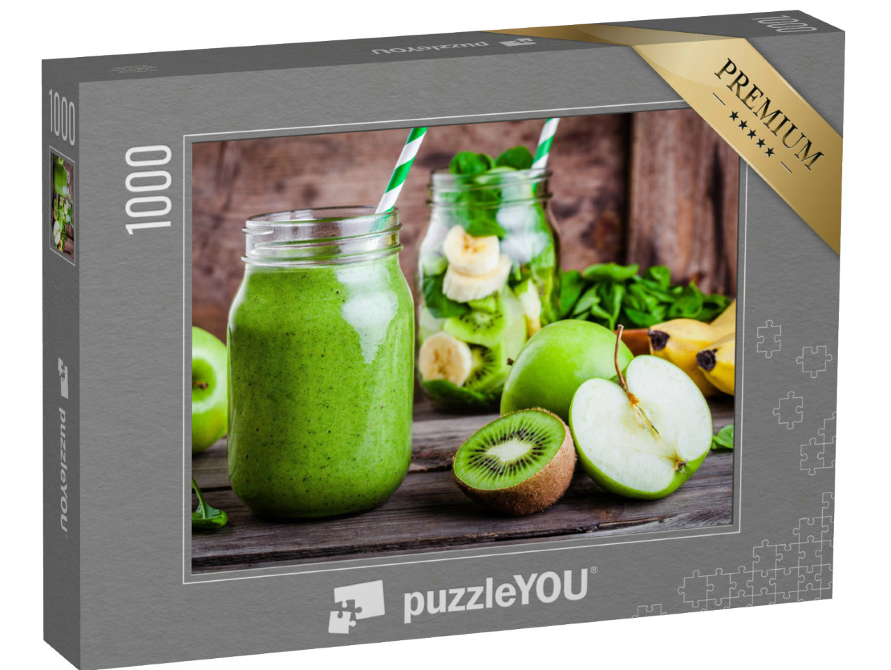 Puzzle 1000 pezzi „Bomba di vitamine: frullato verde in un bicchiere“