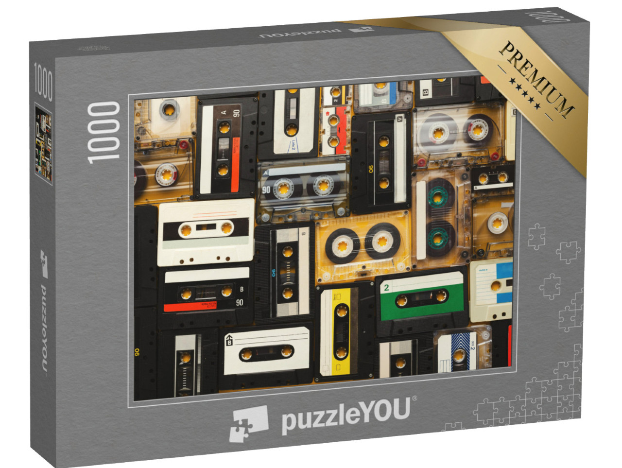 Puzzle 1000 pezzi „Audiocassette retrò su sfondo beige“