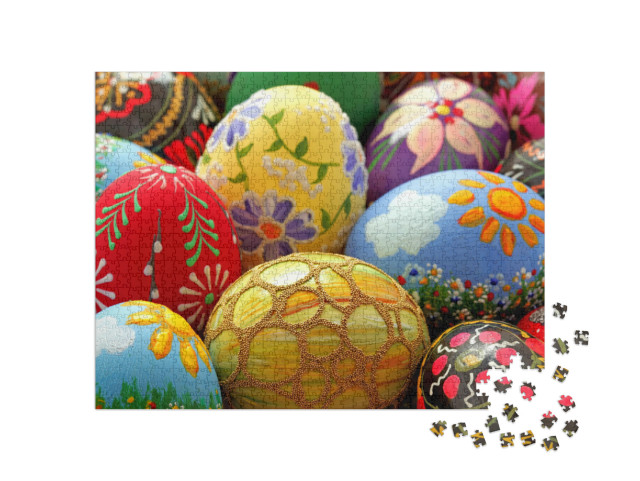 Puzzle 1000 pezzi „Arti e mestieri: uova di Pasqua splendidamente dipinte“