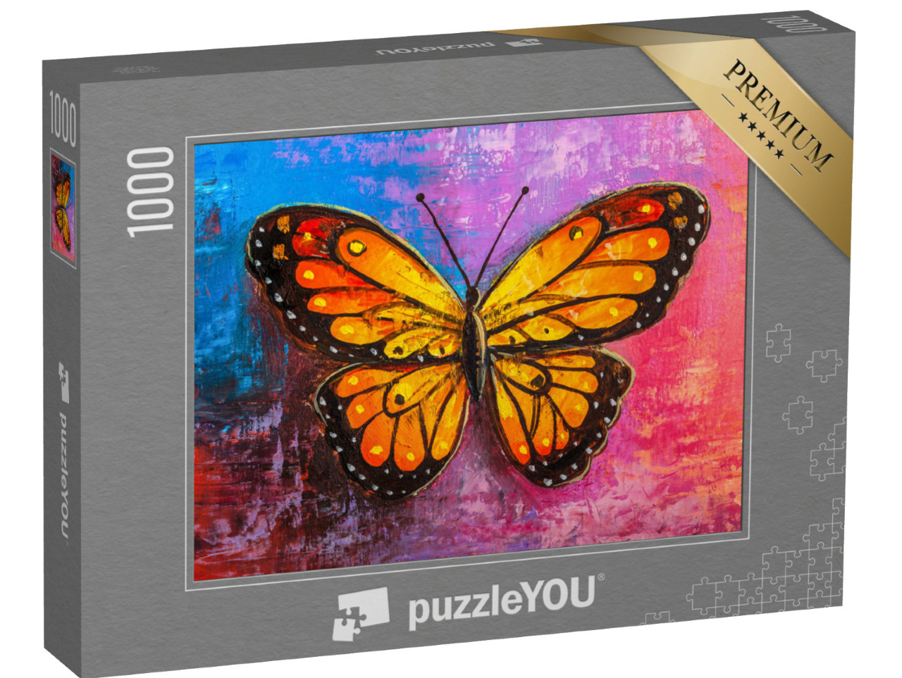 Puzzle 1000 pezzi „Pittura a olio: farfalla monarca“