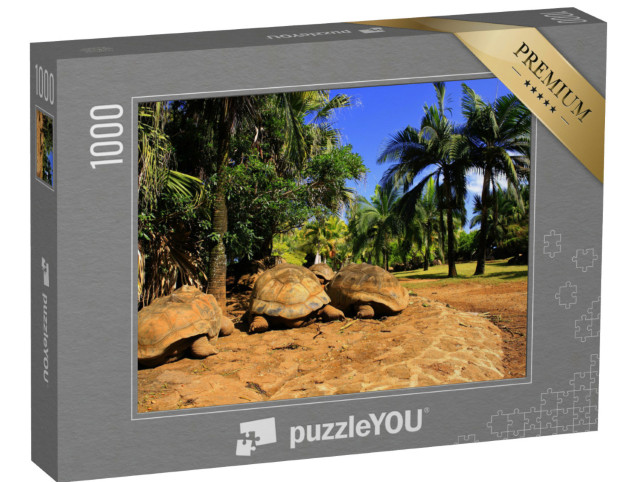 Puzzle 1000 pezzi „Tre grandi tartarughe giganti a Mauritius“