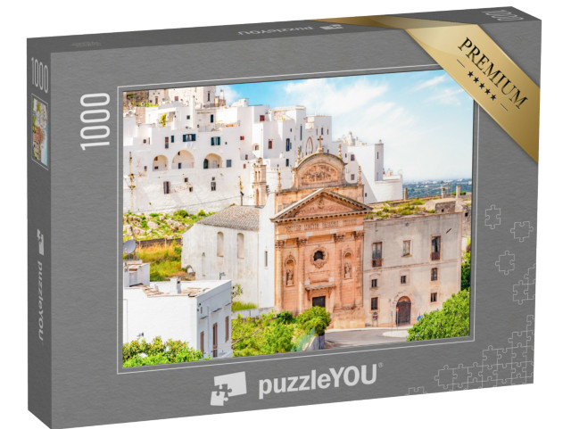 Puzzle 1000 pezzi „La città bianca di Ostuni, Brindisi, Puglia“