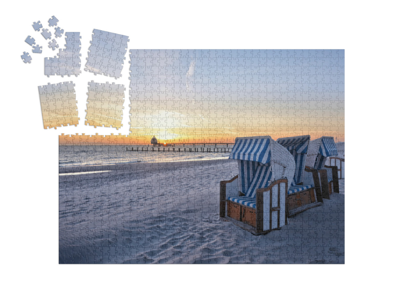 SMART SORTED® | Puzzle 1000 pezzi „Spiaggia della località balneare baltica di Zingst“