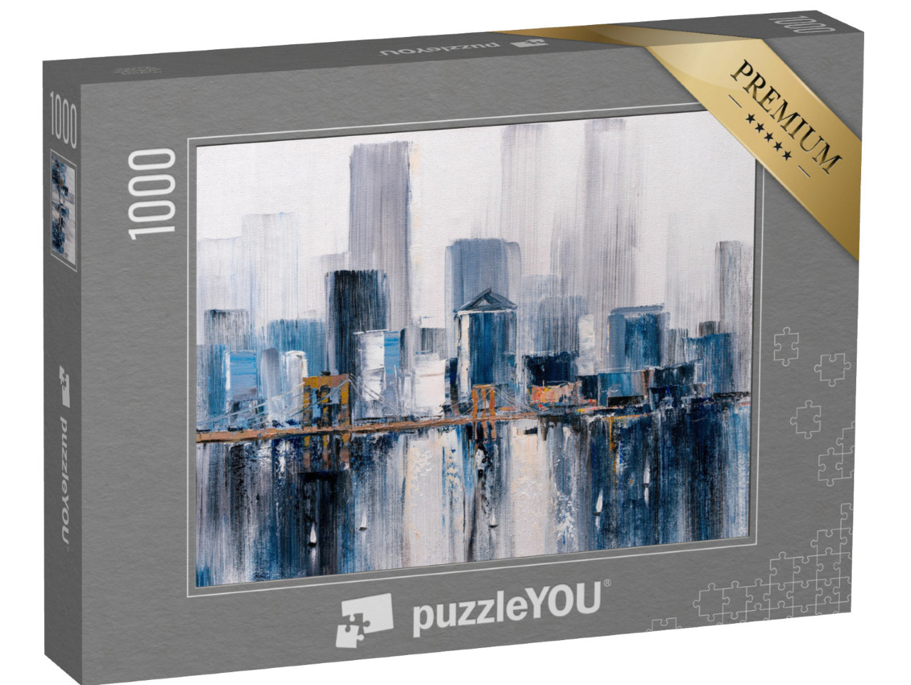 Puzzle 1000 pezzi „Pittura a olio: Ponte di Brooklyn, New York“