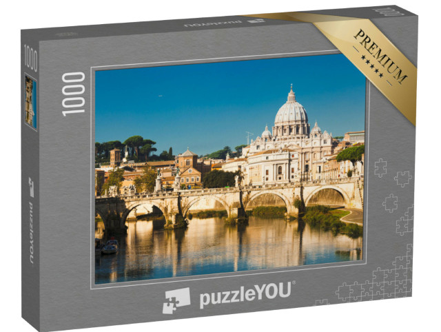 Puzzle 1000 pezzi „La Basilica di San Pietro e il fiume Tevere a Roma, Italia“